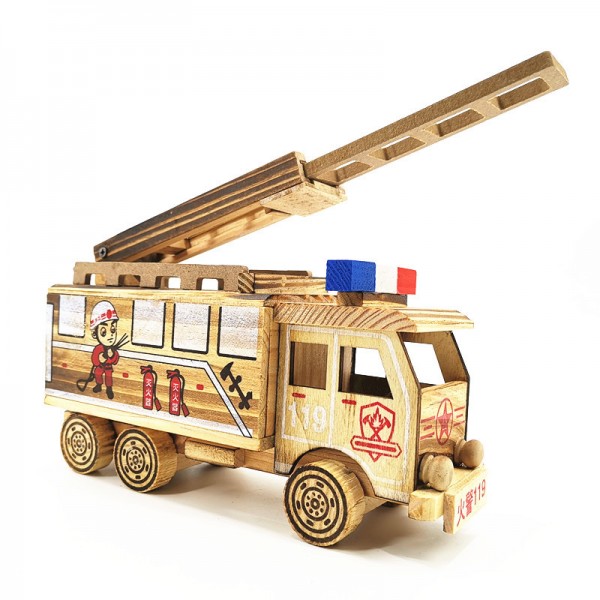 儿童礼物益智木头玩具木质汽车模型挖土机搅拌机起重机拖拉机木质