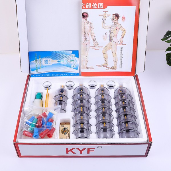 拔罐器32罐家用加厚抽气式真空拔罐器工厂直销非玻璃罐保健拔火罐