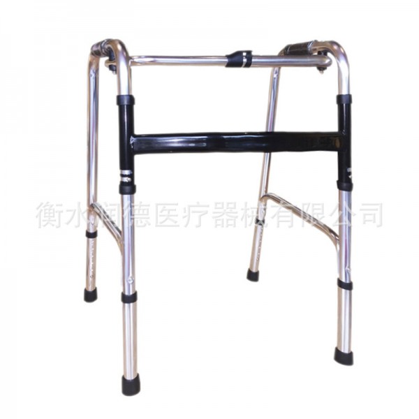 不锈钢助行器残疾人老人四脚扭动式助步器轻便折叠拐扙框式拐杖椅