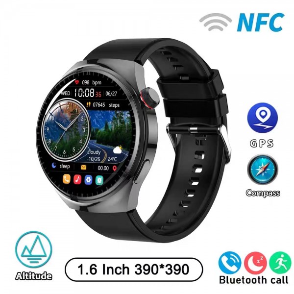 跨境新款2025智能手表WATCH4PRO支付NFC门禁运动西班牙语电子表盘