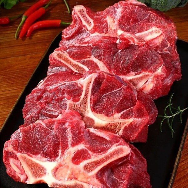 清真牛脖骨新鲜带肉牛脊骨牛脖骨满肉清真牛骨红烧煲汤国产原切