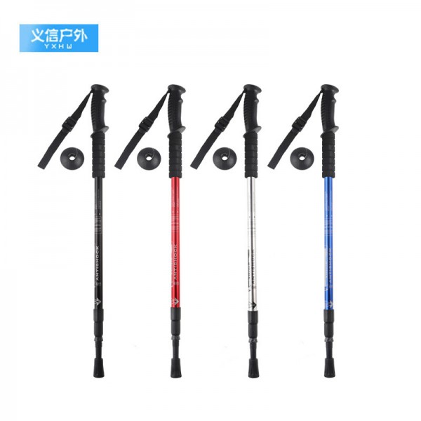 直柄三节登山杖 6061铝合金健走手杖老人户外徒步旅游拐仗