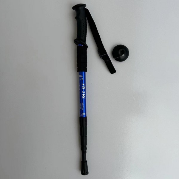 户外登山杖折叠款铝合金三节手杖超轻便携式伸缩手杖徒步登山拐杖